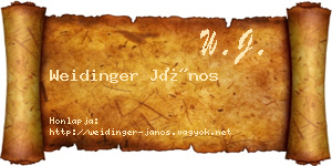 Weidinger János névjegykártya